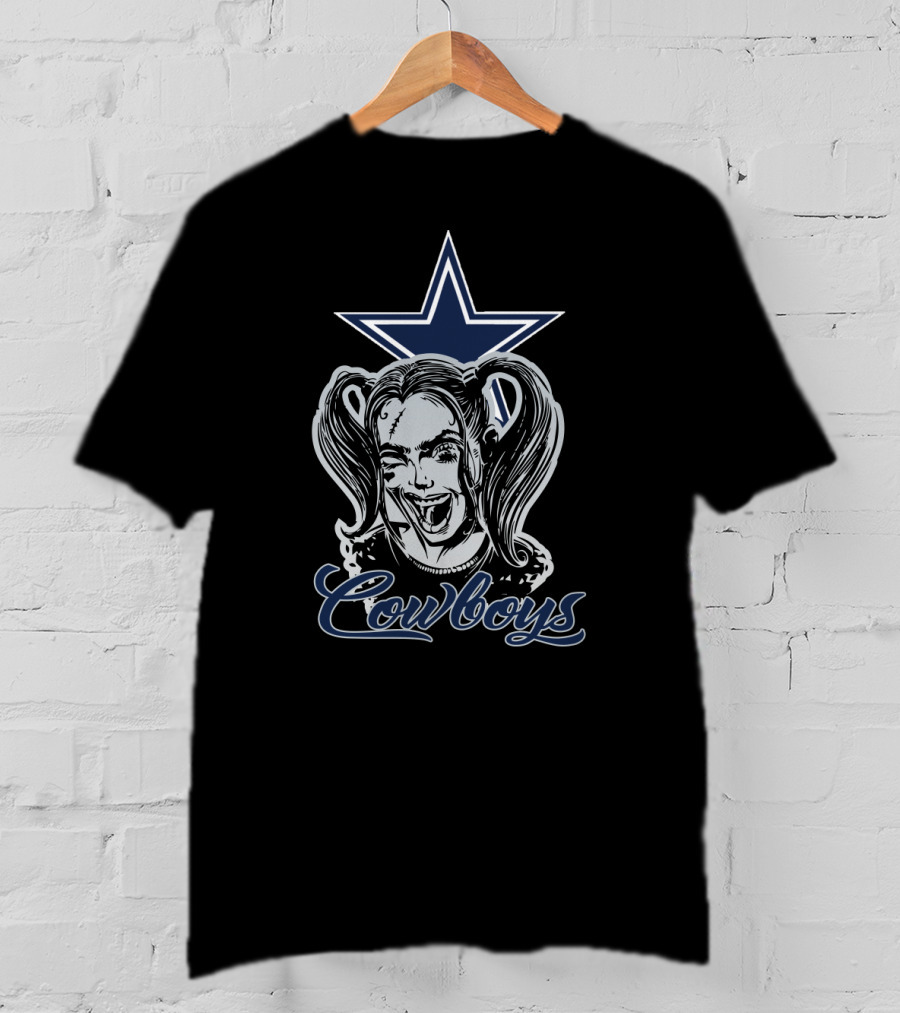Harley Quinn Cowboys Fans Star T-Shirt