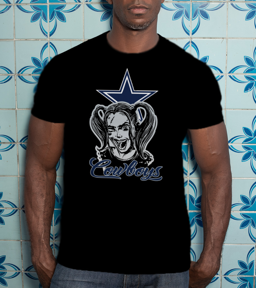 Harley Quinn Cowboys Fans Star T-Shirt