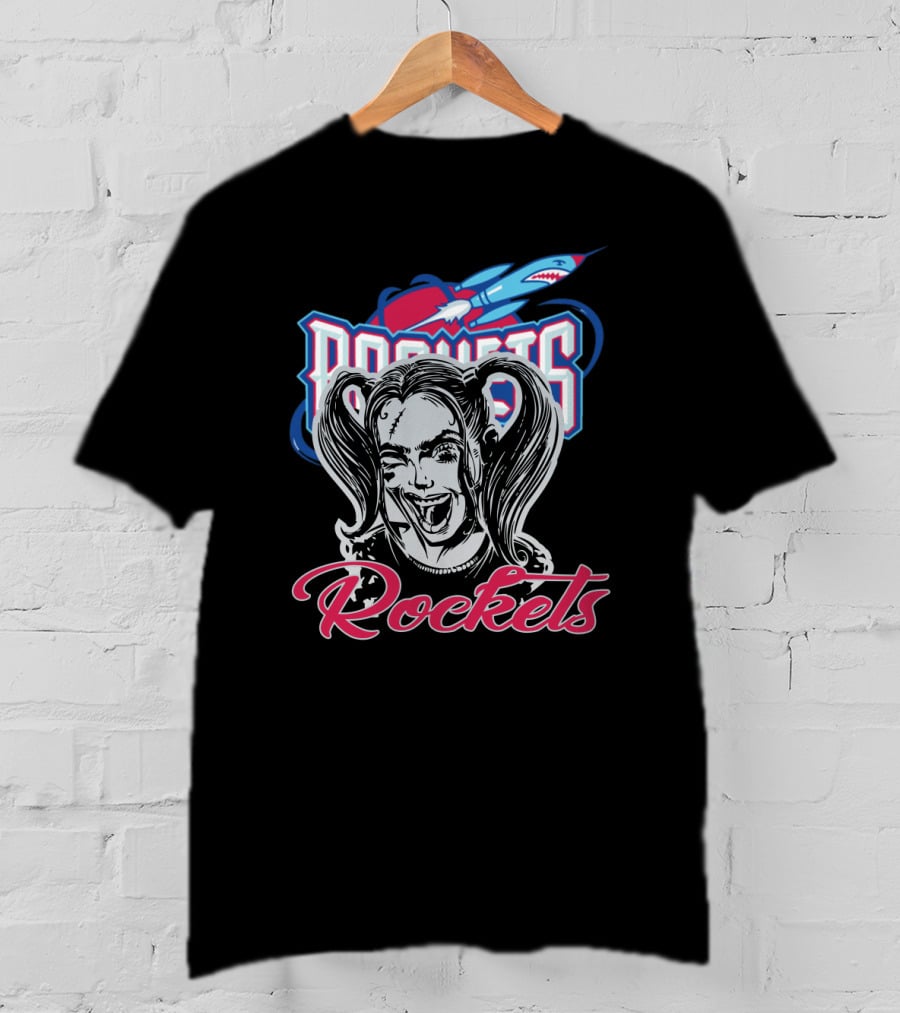 Harley Quinn Rockets Fan Logo Fusion T-Shirt