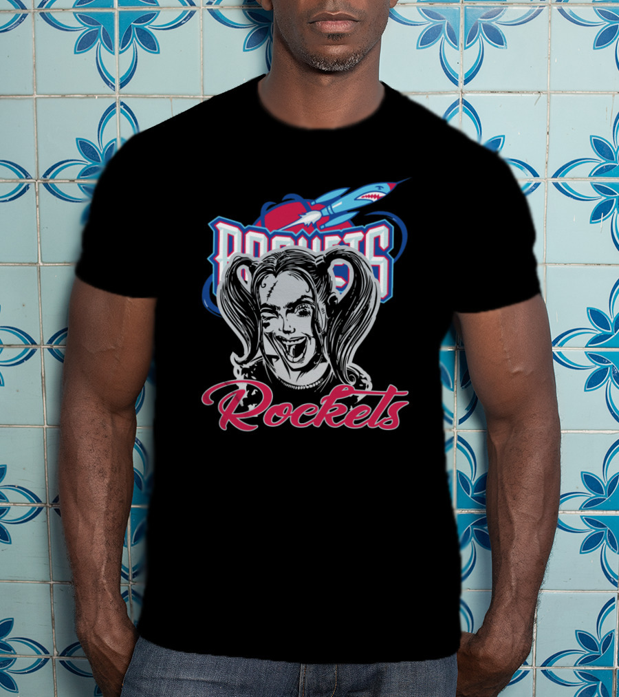 Harley Quinn Rockets Fan Logo Fusion T-Shirt