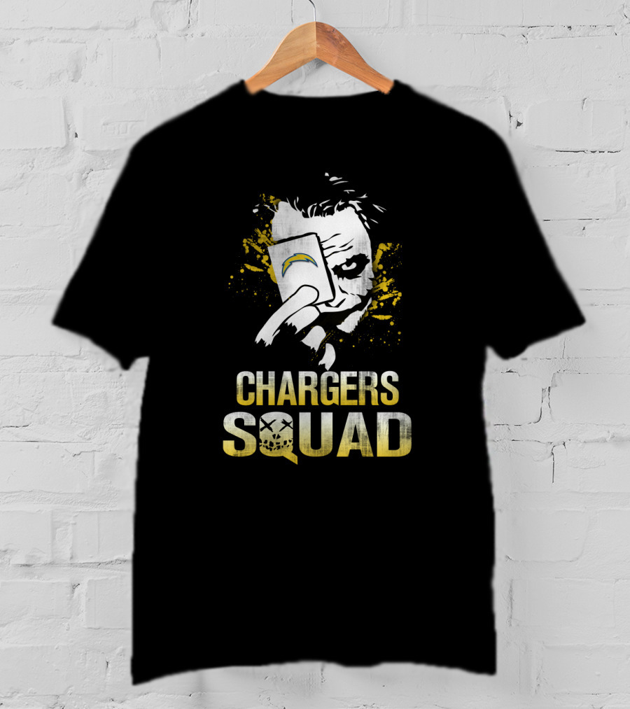 Chargers Squad Joker Card With Los Angeles Chargers T-Shirt