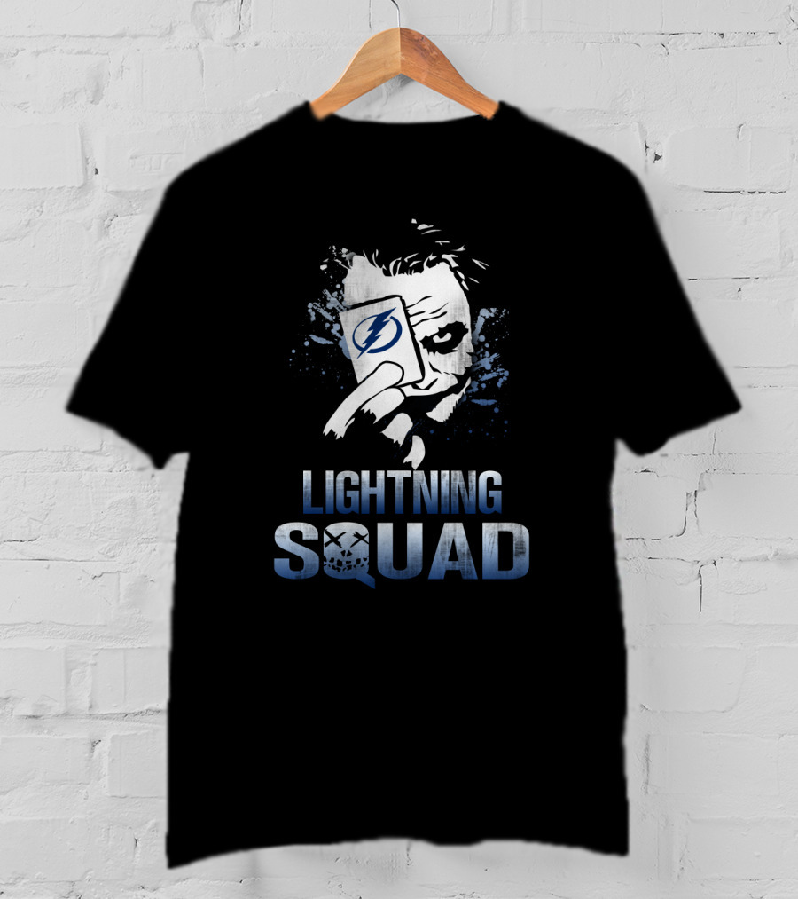 Lightning Squad Joker Card And Tampa Bay Lightning Logo Iconic Fusion T-Shirt