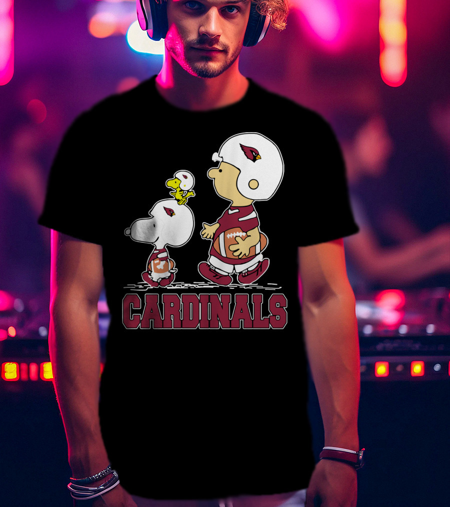 Cardinals Snoopy Fans Arizona Football Team Peanuts Characters T-Shirt