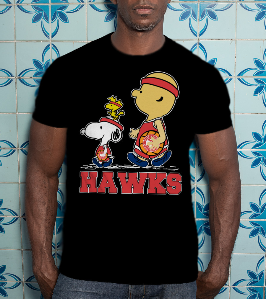 Hawks Fans Snoopy And Woodstock Basketball Team Spirit T-Shirt