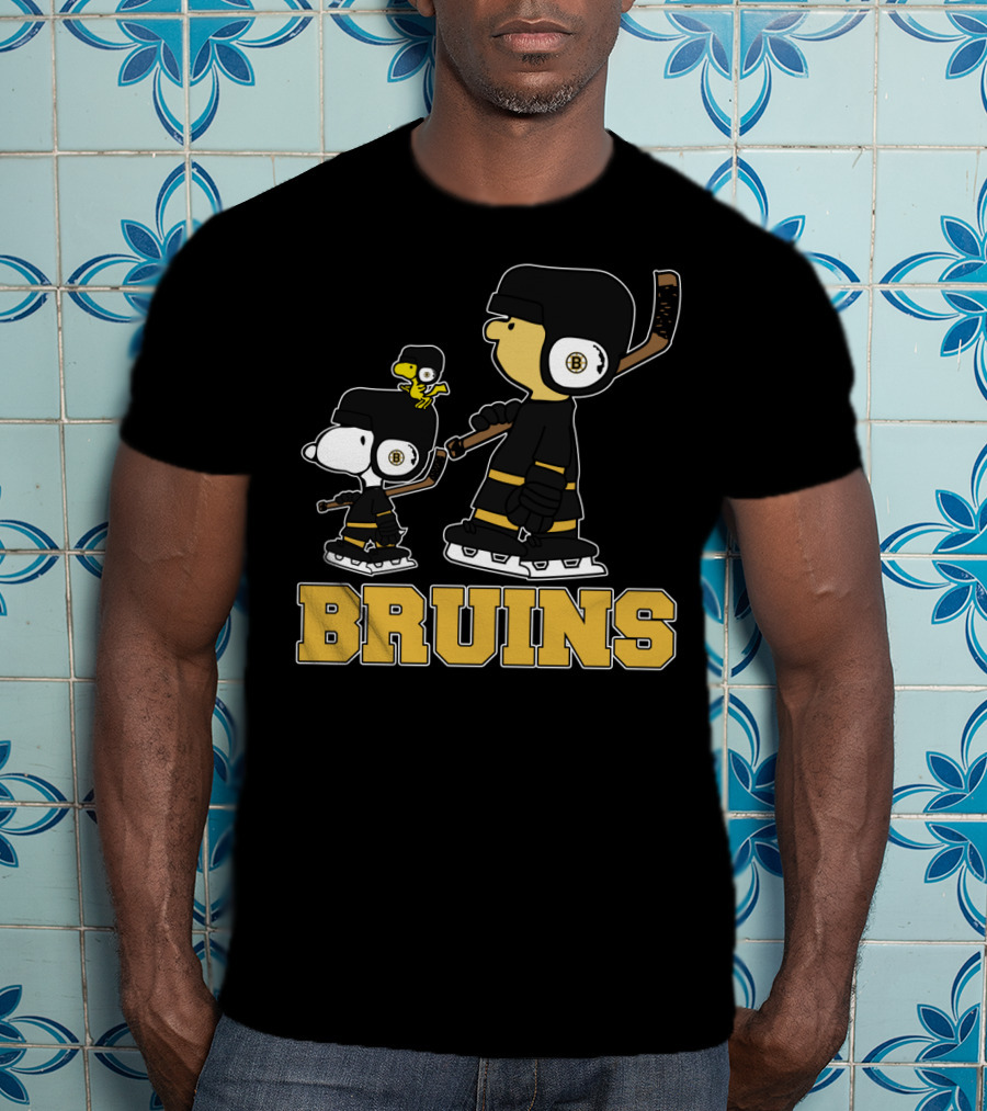 Snoopy Woodstock Bruins Hockey Team Fans T-Shirt