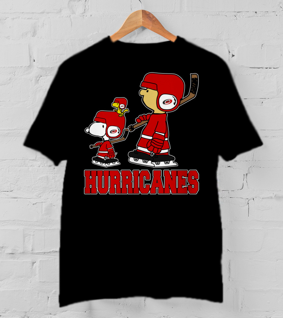 Snoopy Woodstock And Carolina Hurricanes Ice Hockey Fan Hurricanes T-Shirt