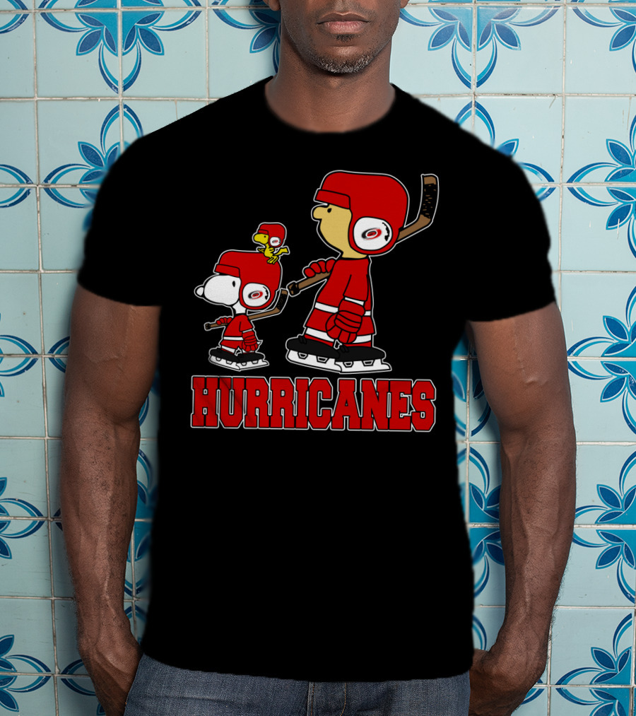 Snoopy Woodstock And Carolina Hurricanes Ice Hockey Fan Hurricanes T-Shirt