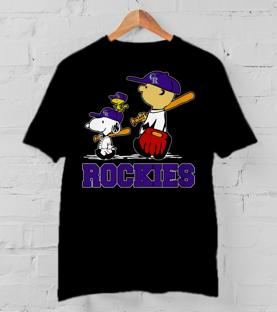 Snoopy Woodstock Rockies Fans Baseball Team Gear T-Shirt