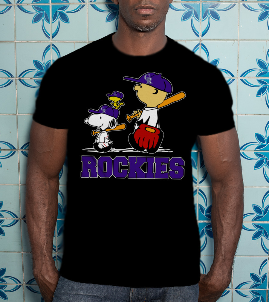 Snoopy Woodstock Rockies Fans Baseball Team Gear T-Shirt