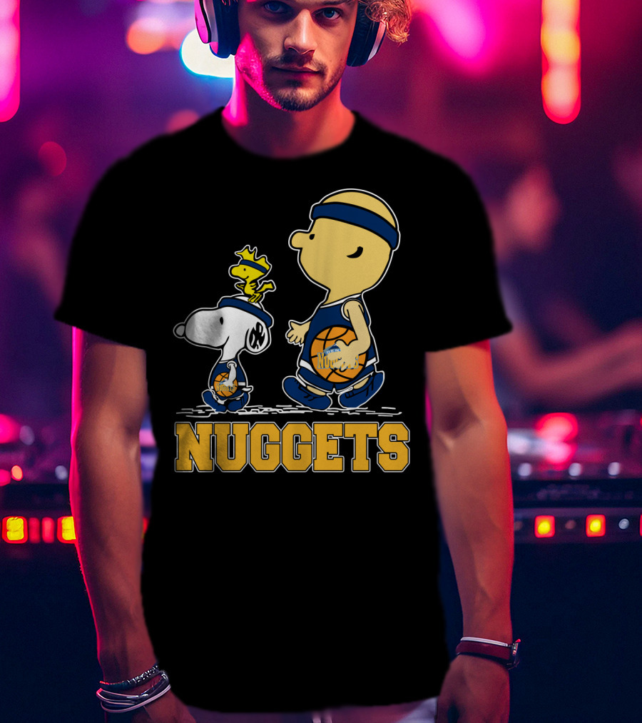 Snoopy Woodstock And Nuggets Basketball Fans T-Shirt