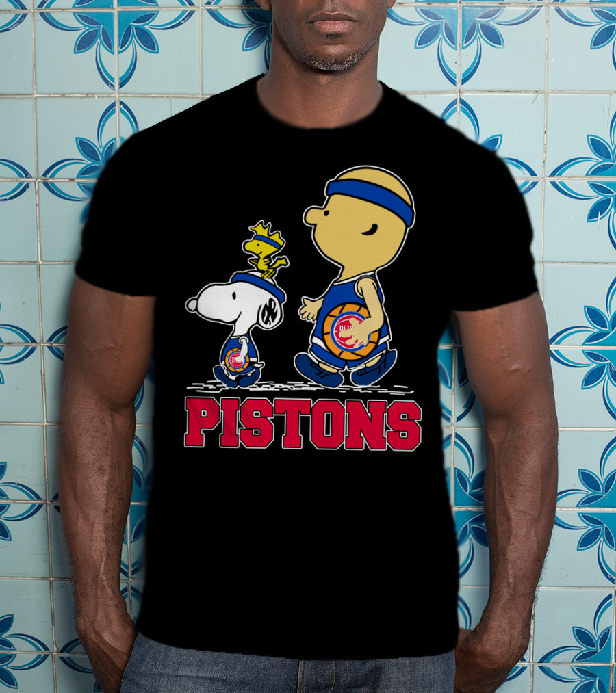 Pistons Basketball Snoopy And Woodstock Detroit Fans T-Shirt