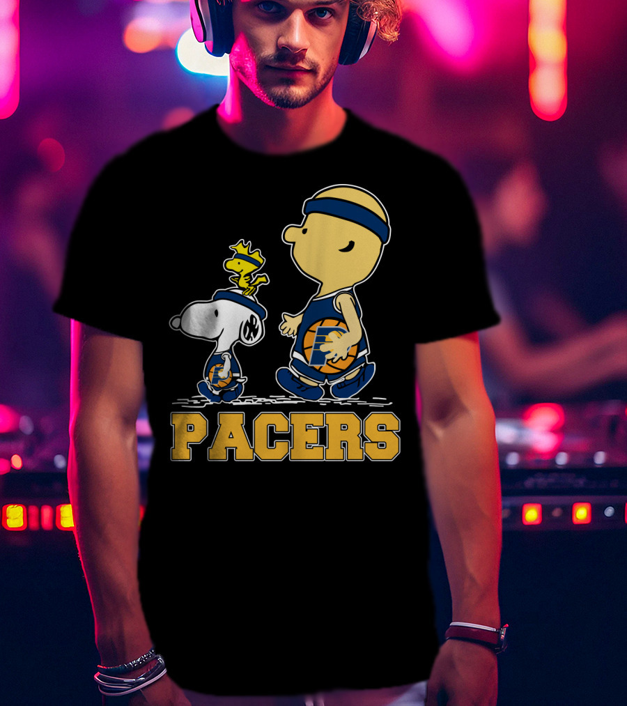 Snoopy And Woodstock Pacers Basketball Fans T-Shirt