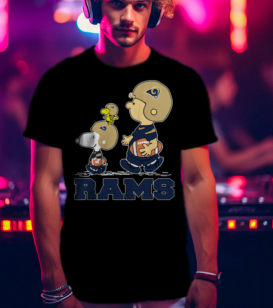 Snoopy And Los Angeles Rams Football Fans T-Shirt