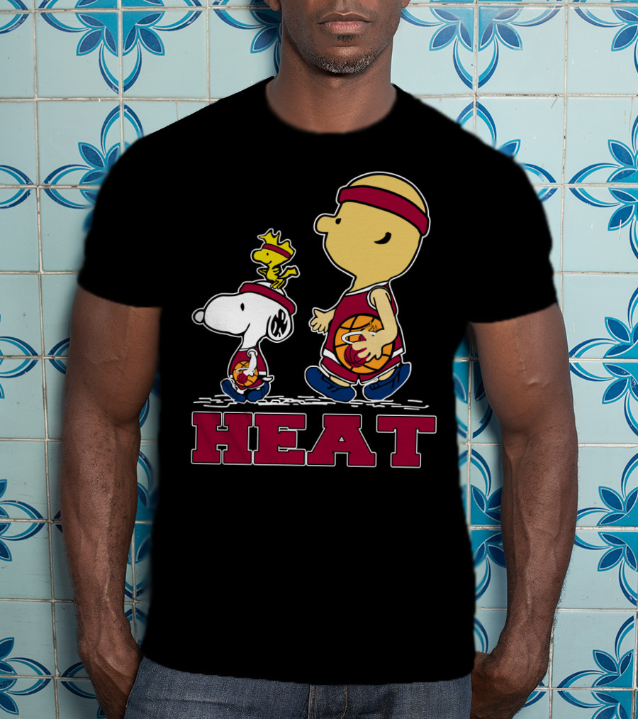 Snoopy Woodstock Heat Team Fans Miami Basketball T-Shirt