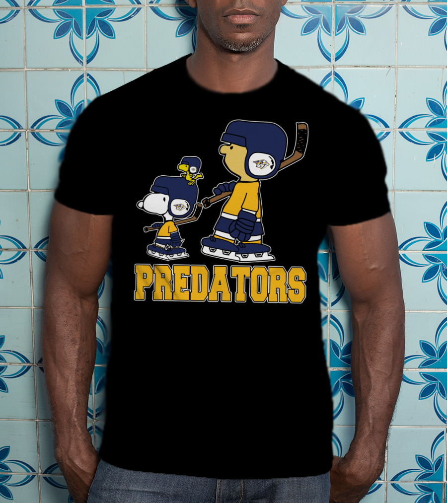 Snoopy And Woodstock Nashville Predators Ice Hockey Fans T-Shirt