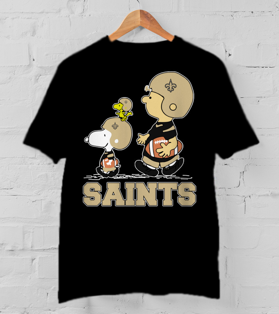 Snoopy Woodstock Charlie Brown New Orleans Saints Fans T-Shirt