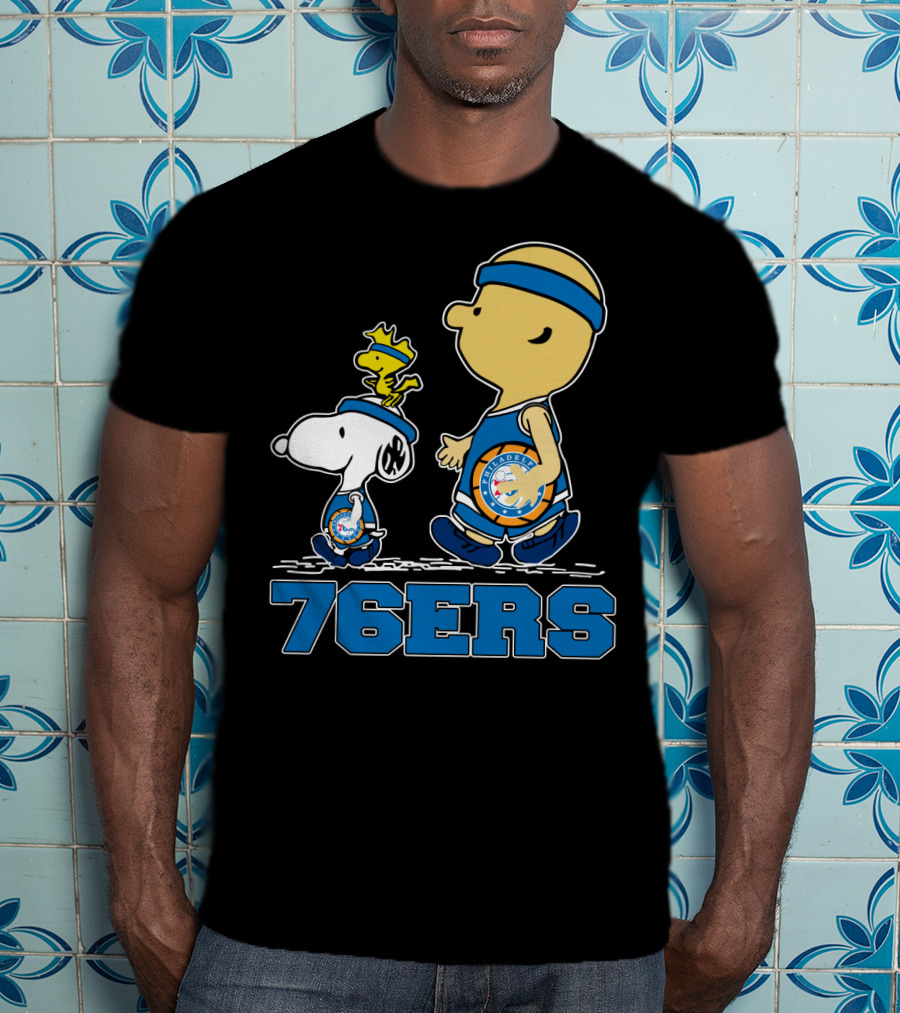 Philadelphia 76ers Snoopy Fans With Basketball T-Shirt