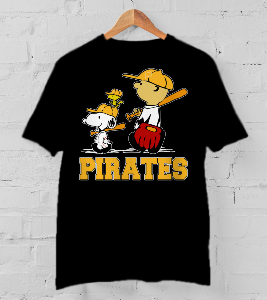 Snoopy Woodstock Pirates Baseball Fan Gear T-Shirt