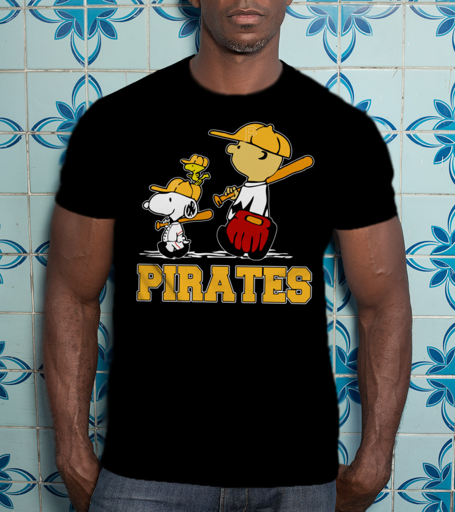 Snoopy Woodstock Pirates Baseball Fan Gear T-Shirt