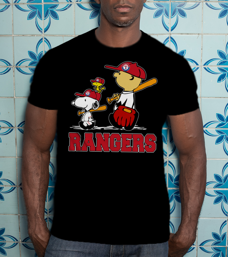 Snoopy Woodstock Texas Rangers Fans Team Spirit T-Shirt