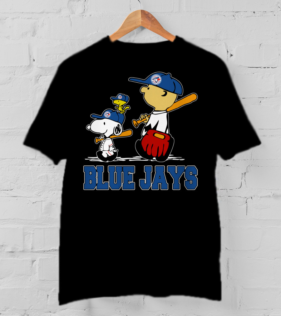 Snoopy Woodstock And Blue Jays Baseball Fans T-Shirt