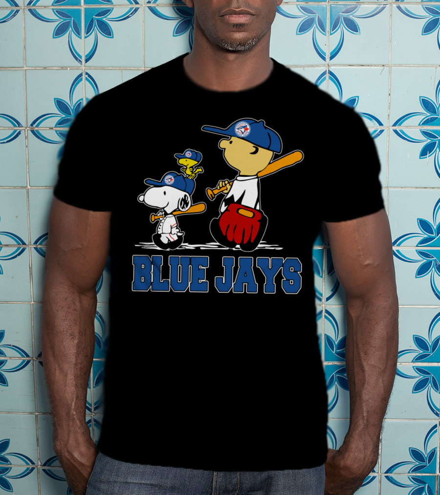 Snoopy Woodstock And Blue Jays Baseball Fans T-Shirt