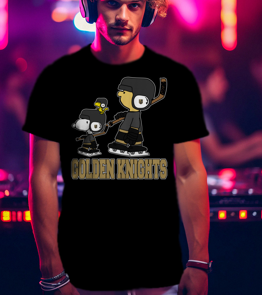 Snoopy And Woodstock Vegas Golden Knights Hockey Fans T-Shirt