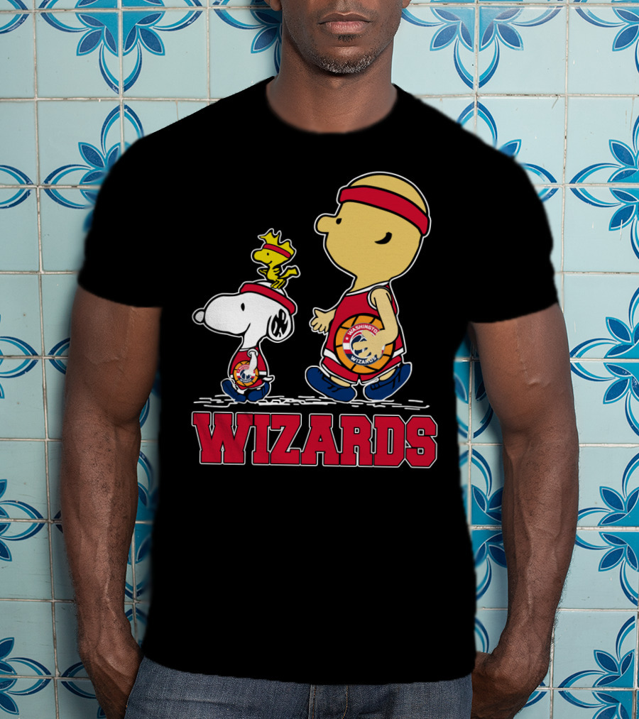 Wizards Snoopy And Woodstock With Basketball Team T-Shirt