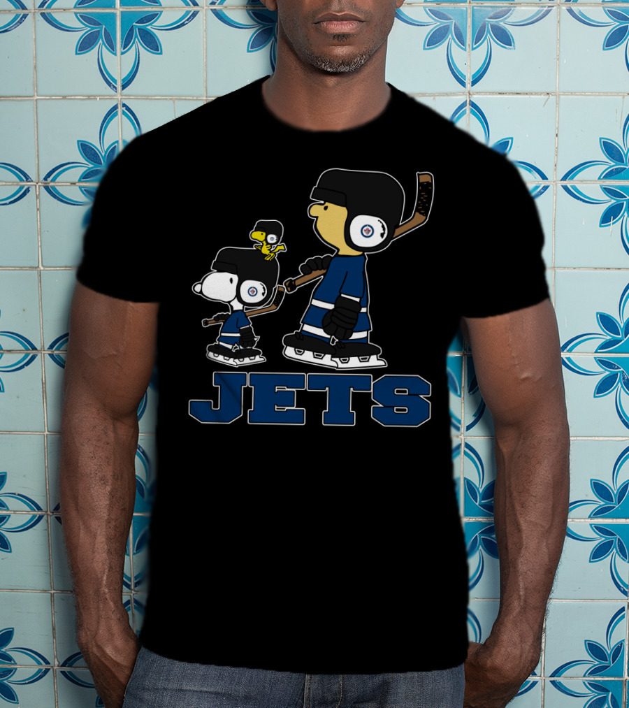 Snoopy And Woodstock Winnipeg Jets Hockey Fans T-Shirt