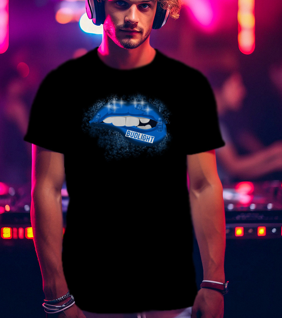 Bud Light Lips Dilly Dilly Blue Sparkle Theme T-Shirt