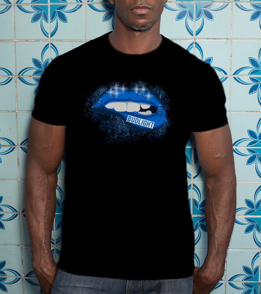Bud Light Lips Dilly Dilly Blue Sparkle Theme T-Shirt