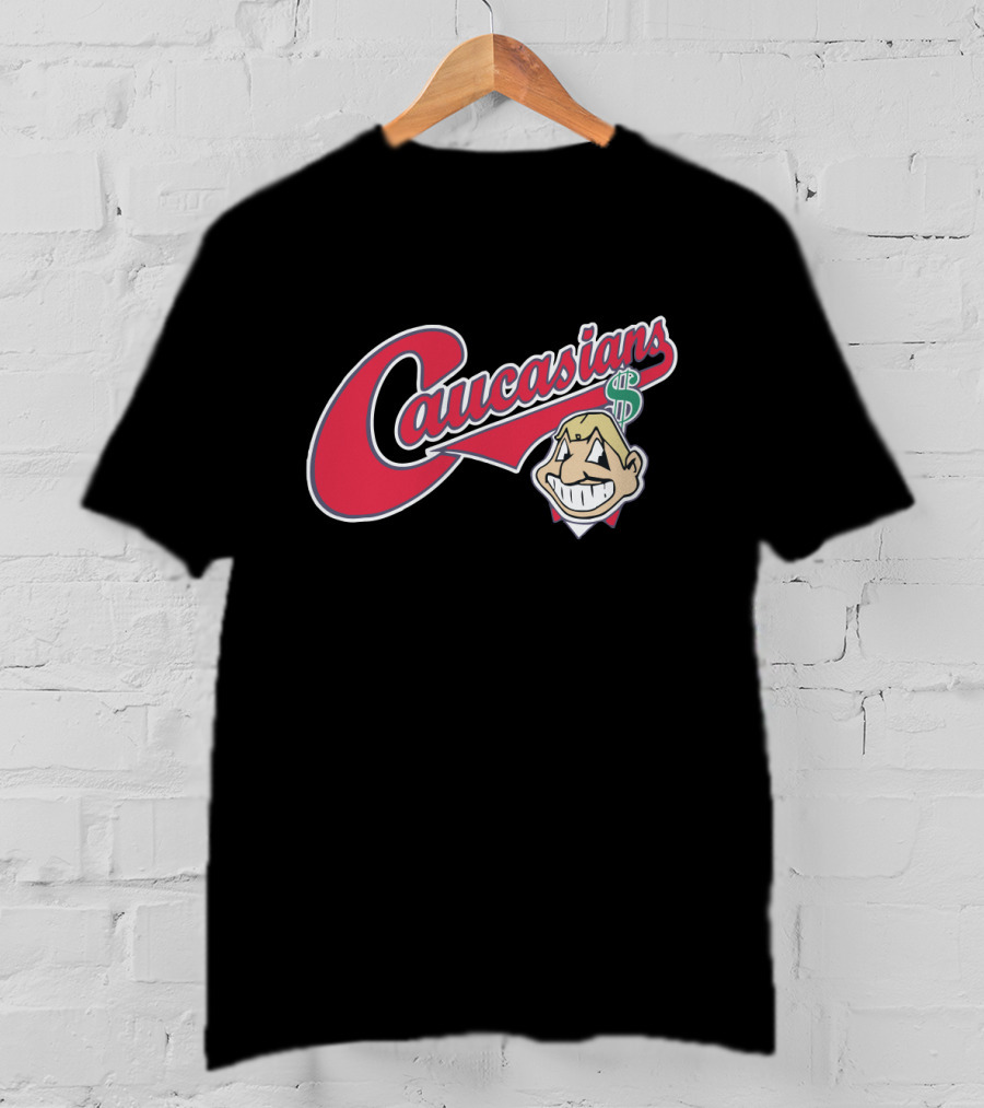 Caucasians Logo Parody For Cleveland Indians Fans T-Shirt