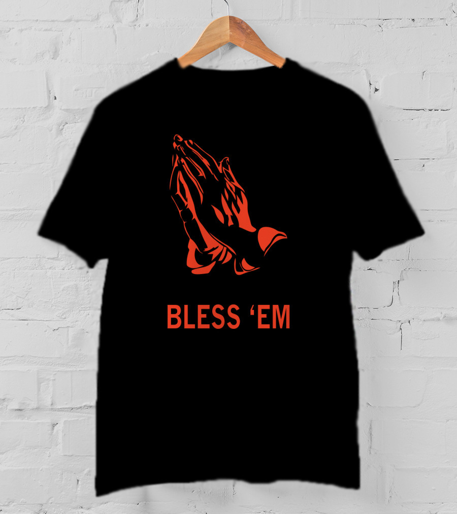 Cleveland Browns Bless Em Praying Hands Tribute Fans T-Shirt