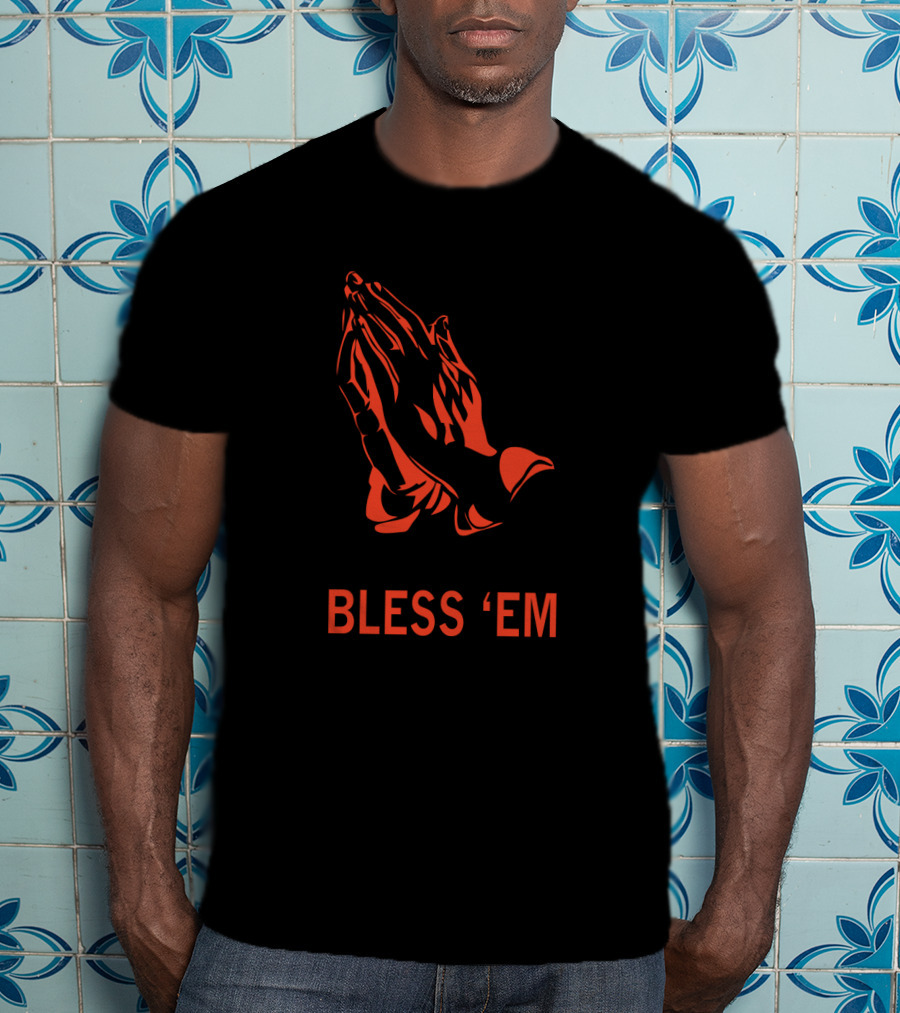 Cleveland Browns Bless Em Praying Hands Tribute Fans T-Shirt