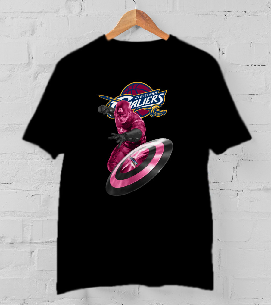 Cleveland Cavaliers Captain America Crossover Shield T-Shirt