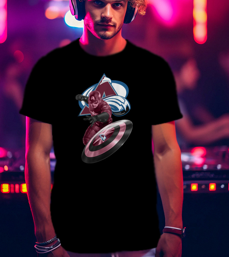Captain America Colorado Avalanche Crossover T-Shirt