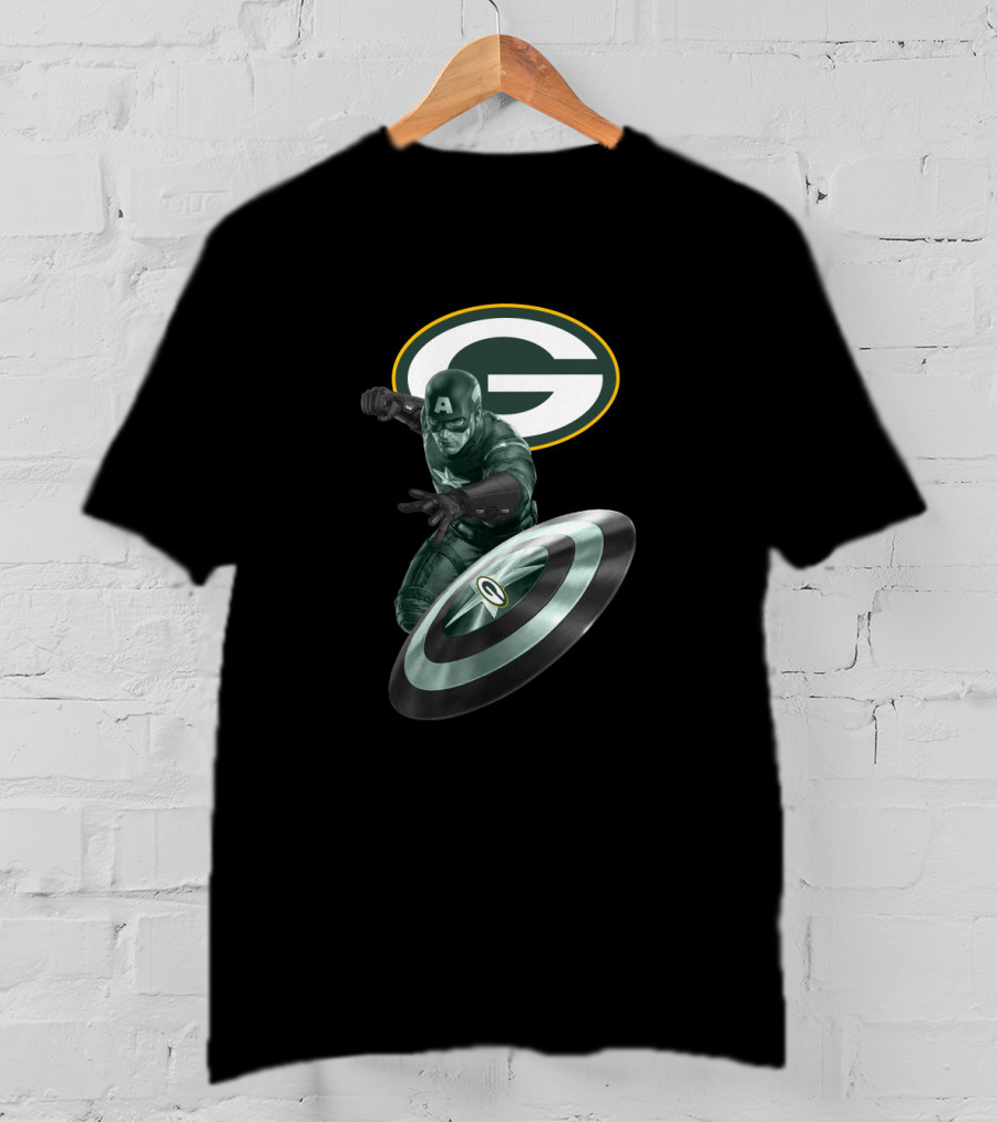 Green Bay Packers Captain America Shield T-Shirt