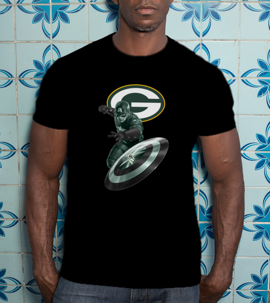 Green Bay Packers Captain America Shield T-Shirt