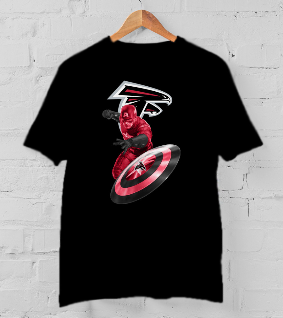 Atlanta Falcons Captain America Shield Fan Collaboration T-Shirt