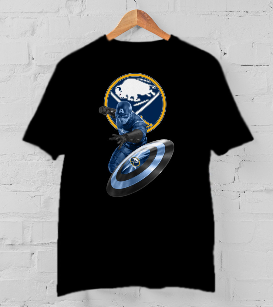 Buffalo Sabres Captain America Mashup Fan Gear Sports Merchandise T-Shirt