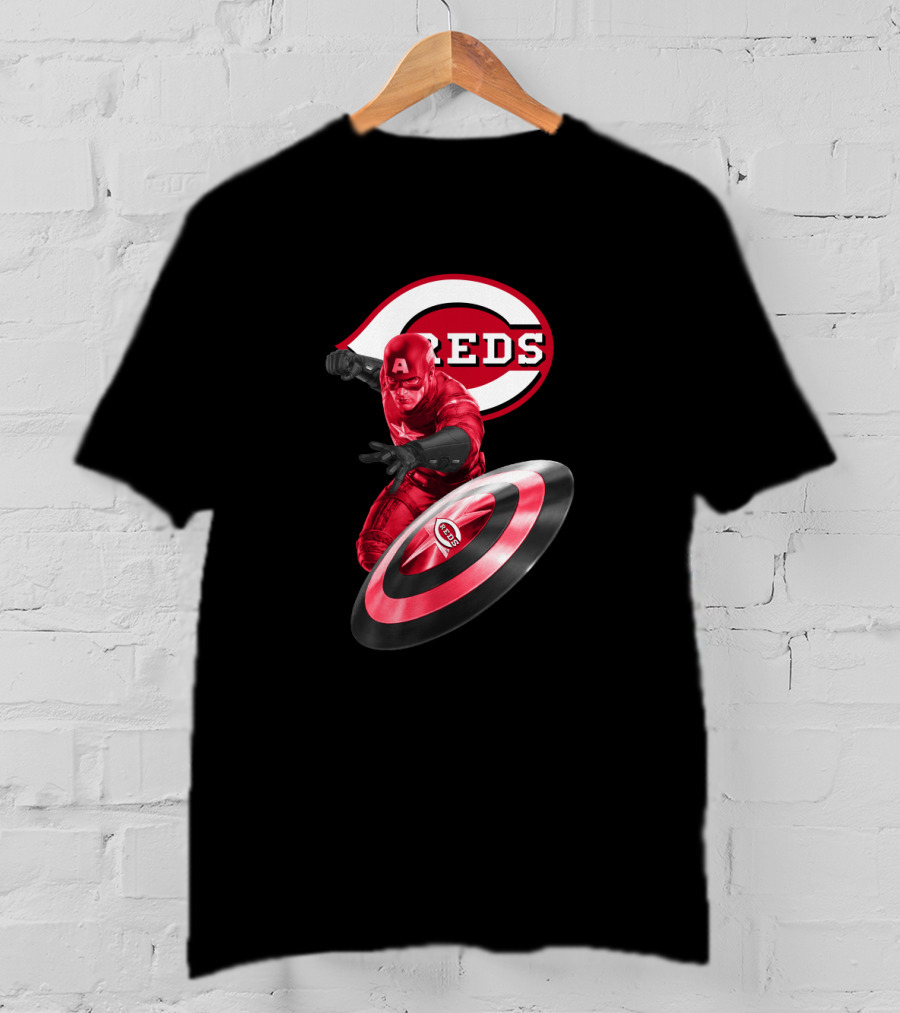 Cincinnati Reds Captain America Crossover Fan T-Shirt