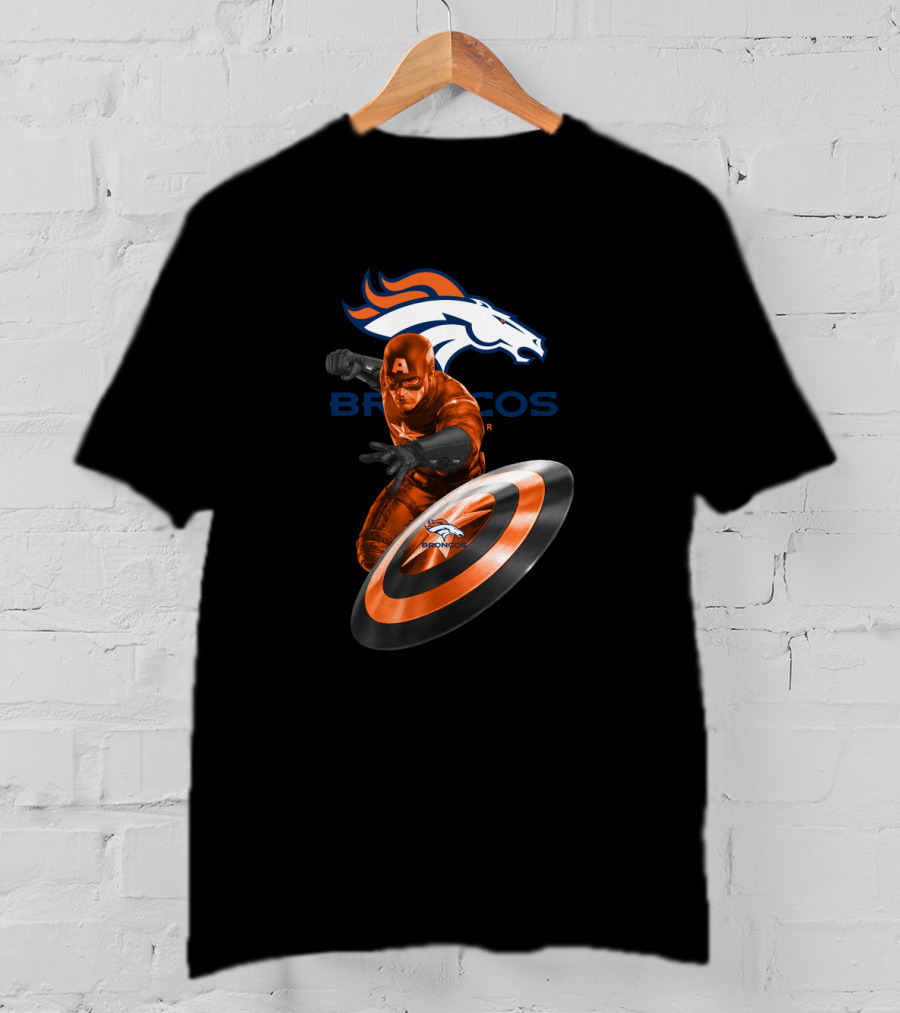 Denver Broncos Captain America Marvel Fans T-Shirt