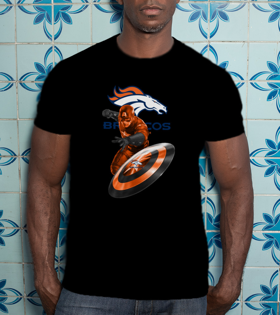 Denver Broncos Captain America Marvel Fans T-Shirt