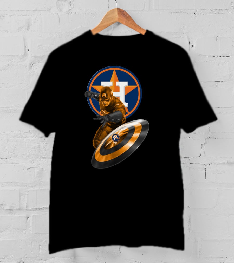 Houston Astros Captain America Logo Mashup For Fans T-Shirt