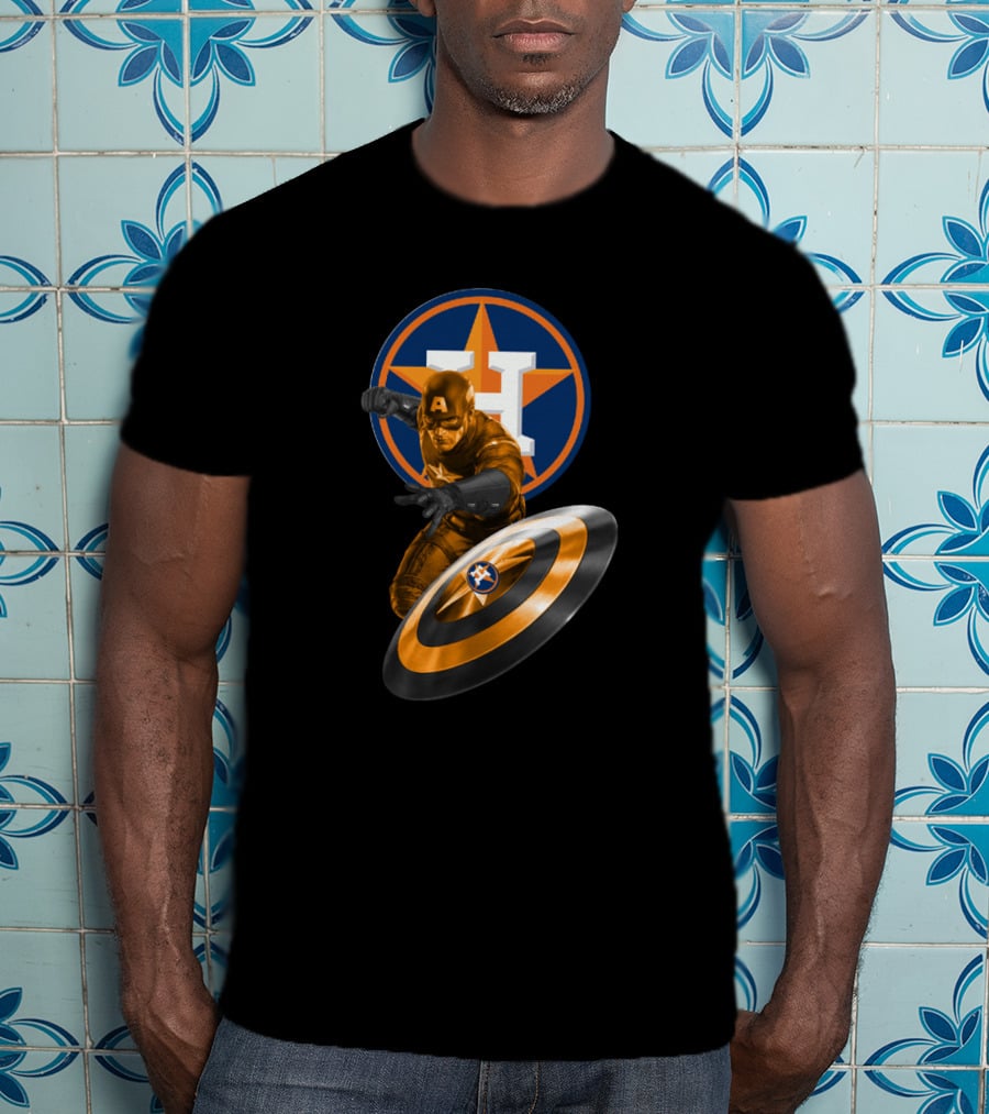 Houston Astros Captain America Logo Mashup For Fans T-Shirt