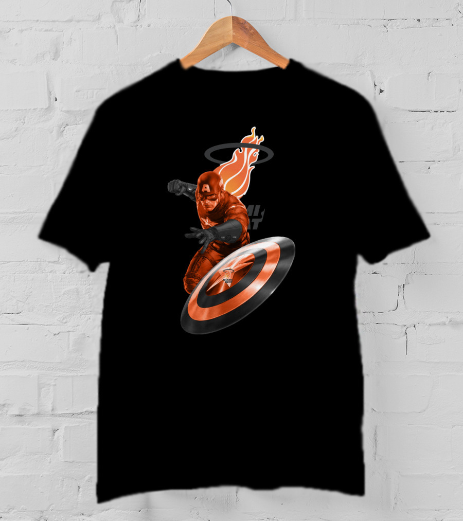 Miami Heat Captain America Crossover Fans T-Shirt