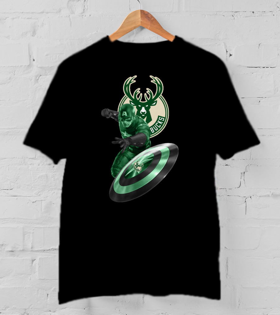 Milwaukee Bucks Captain America Collaboration T-Shirt