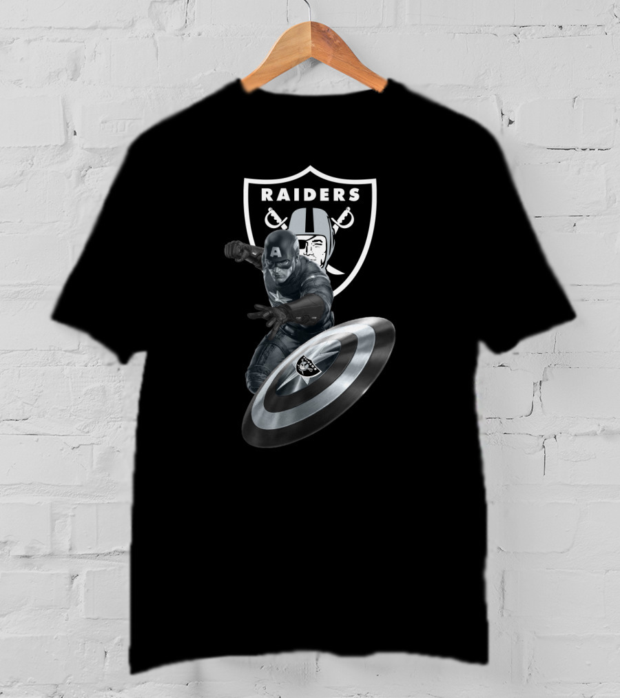 Raiders Captain America Crossover Fan Favorite T-Shirt
