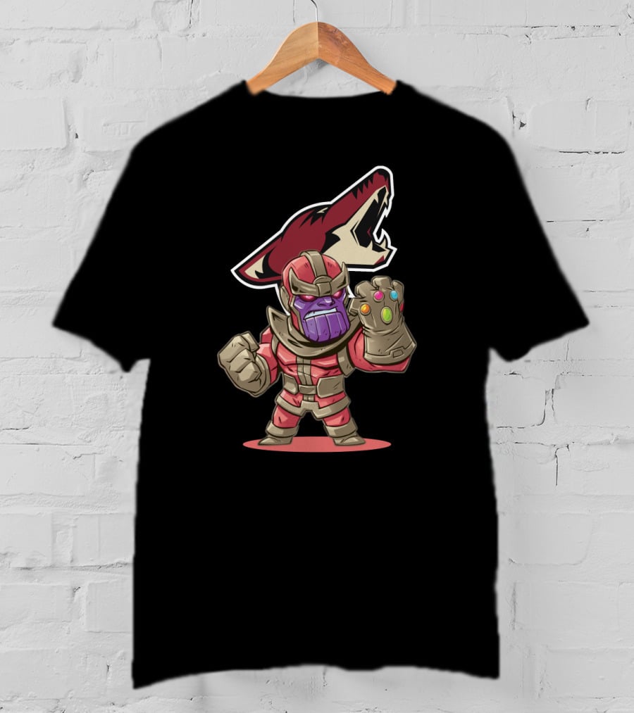 Thanos Arizona Coyotes Fans Crossover Infinity Gauntlet Nhl T-Shirt