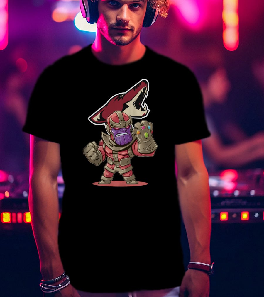 Thanos Arizona Coyotes Fans Crossover Infinity Gauntlet Nhl T-Shirt